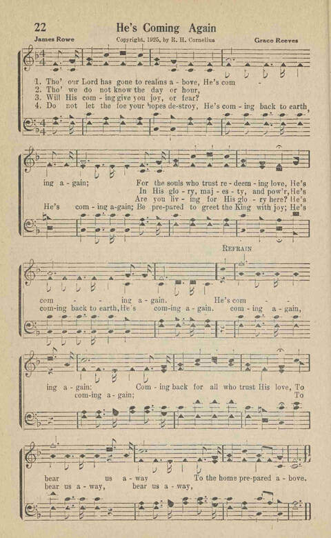 Home Gospel Songs: A Collectioni of Gospel Songs for Church, Sunday School, Evangelistic Meetings and All Relgious Gatherings page 22