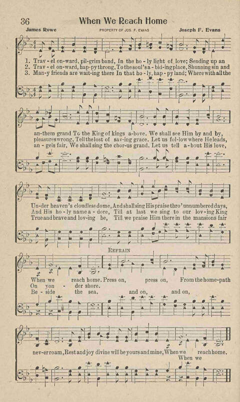 Home Gospel Songs: A Collectioni of Gospel Songs for Church, Sunday School, Evangelistic Meetings and All Relgious Gatherings page 36