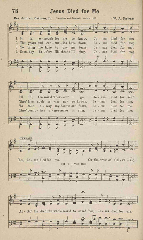 Home Gospel Songs: A Collectioni of Gospel Songs for Church, Sunday School, Evangelistic Meetings and All Relgious Gatherings page 78
