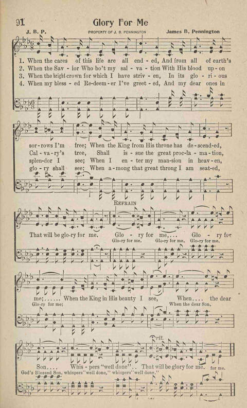 Home Gospel Songs: A Collectioni of Gospel Songs for Church, Sunday School, Evangelistic Meetings and All Relgious Gatherings page 91