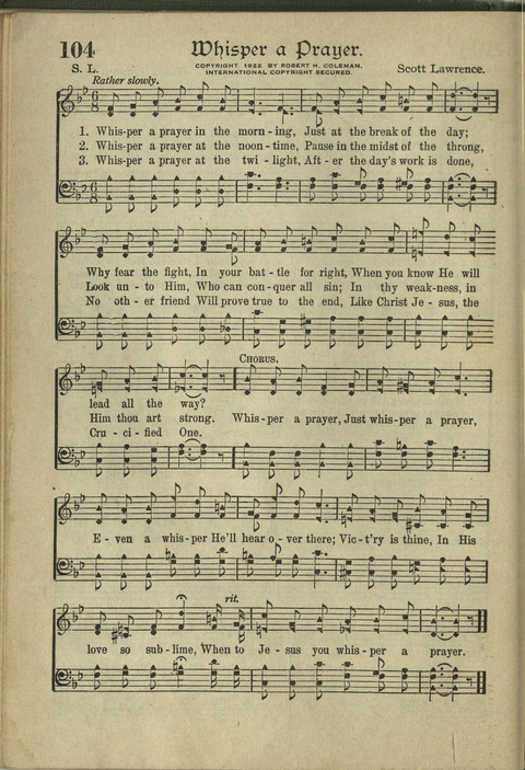 Harvest Hymns: Singable Gospel Songs page 104