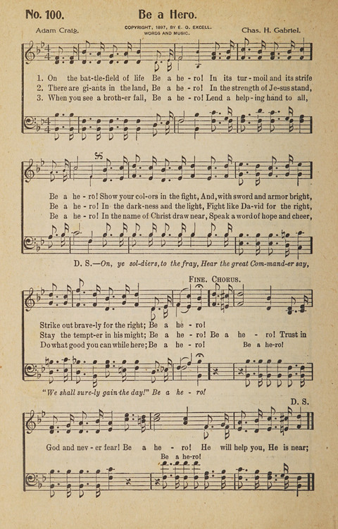 Hosanna in the Highest: a choice selection of beautiful gospel songs for the Sunday school, church, the home, and evangelistic services page 100