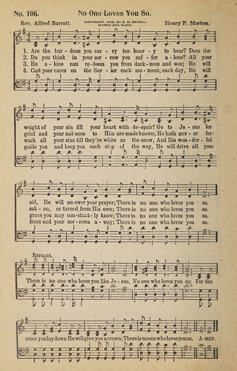 Hosanna in the Highest: a choice selection of beautiful gospel songs for the Sunday school, church, the home, and evangelistic services page 106
