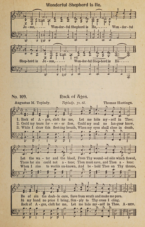 Hosanna in the Highest: a choice selection of beautiful gospel songs for the Sunday school, church, the home, and evangelistic services page 109