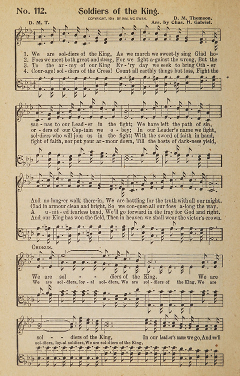 Hosanna in the Highest: a choice selection of beautiful gospel songs for the Sunday school, church, the home, and evangelistic services page 112