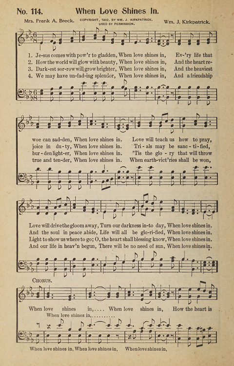 Hosanna in the Highest: a choice selection of beautiful gospel songs for the Sunday school, church, the home, and evangelistic services page 114