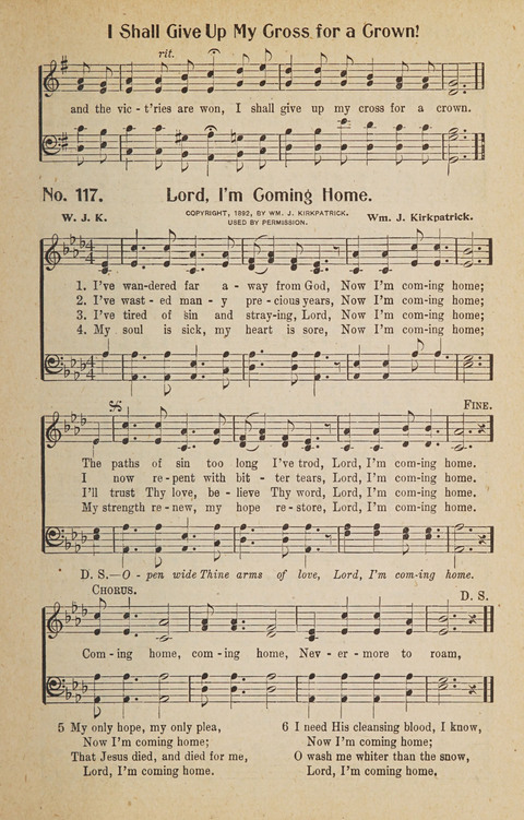 Hosanna in the Highest: a choice selection of beautiful gospel songs for the Sunday school, church, the home, and evangelistic services page 117