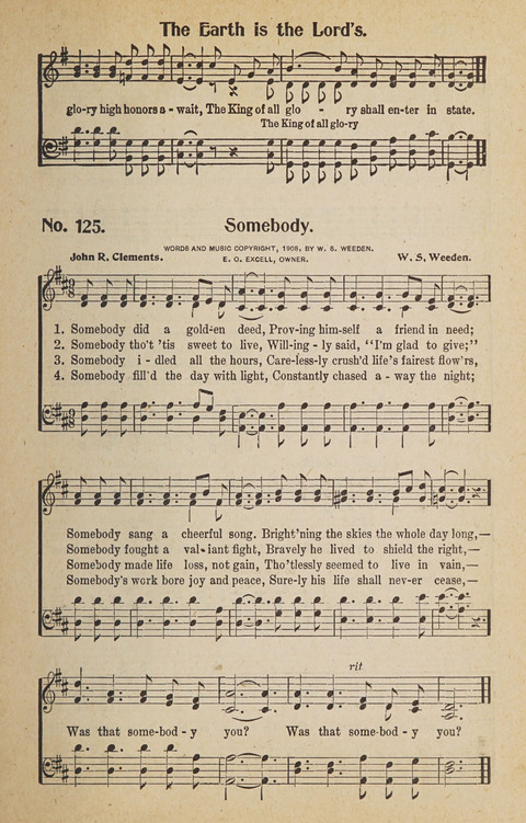 Hosanna in the Highest: a choice selection of beautiful gospel songs for the Sunday school, church, the home, and evangelistic services page 125