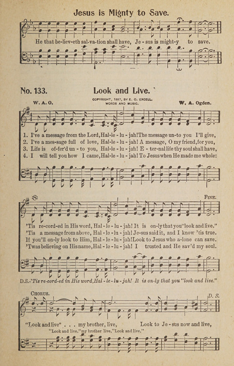 Hosanna in the Highest: a choice selection of beautiful gospel songs for the Sunday school, church, the home, and evangelistic services page 133