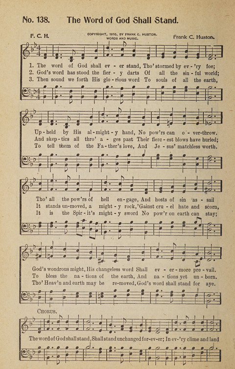 Hosanna in the Highest: a choice selection of beautiful gospel songs for the Sunday school, church, the home, and evangelistic services page 138