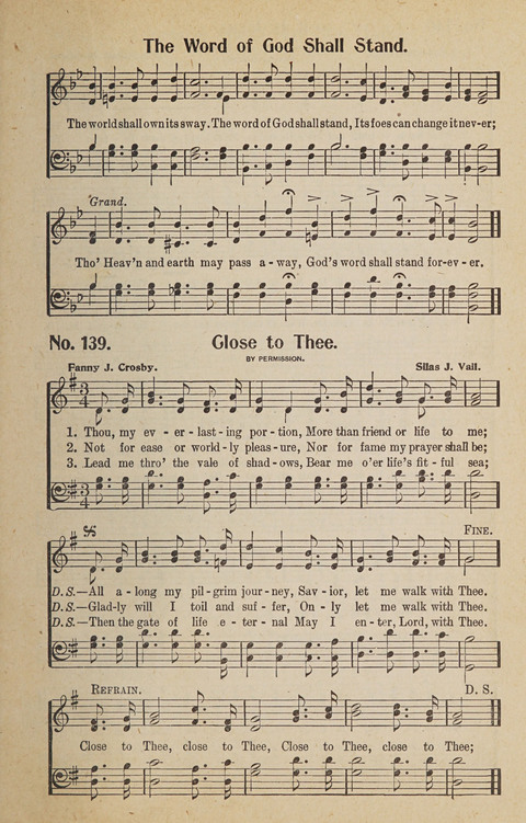 Hosanna in the Highest: a choice selection of beautiful gospel songs for the Sunday school, church, the home, and evangelistic services page 139