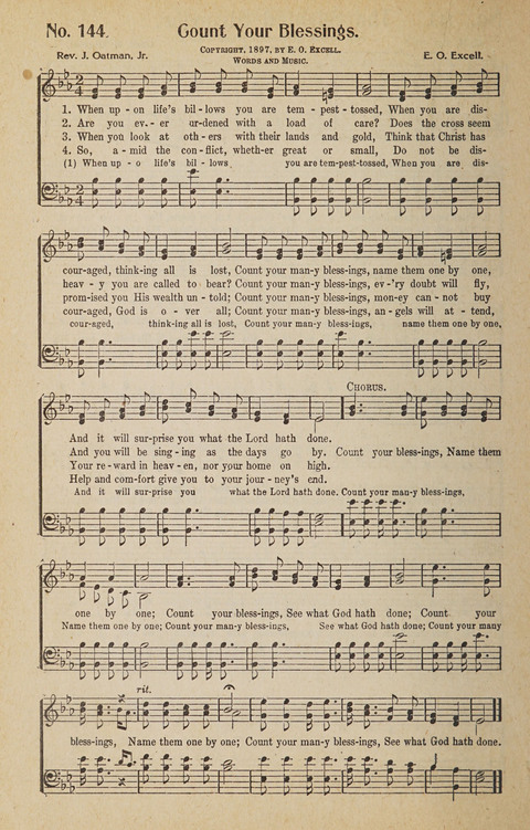 Hosanna in the Highest: a choice selection of beautiful gospel songs for the Sunday school, church, the home, and evangelistic services page 144