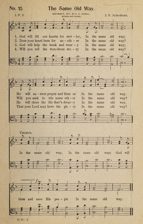 Hosanna in the Highest: a choice selection of beautiful gospel songs for the Sunday school, church, the home, and evangelistic services page 15