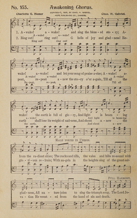 Hosanna in the Highest: a choice selection of beautiful gospel songs for the Sunday school, church, the home, and evangelistic services page 160