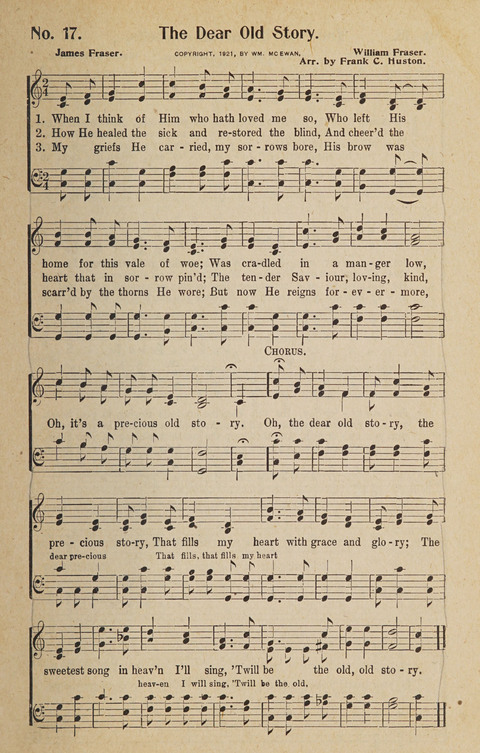Hosanna in the Highest: a choice selection of beautiful gospel songs for the Sunday school, church, the home, and evangelistic services page 17