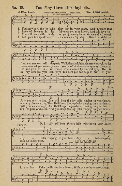 Hosanna in the Highest: a choice selection of beautiful gospel songs for the Sunday school, church, the home, and evangelistic services page 18