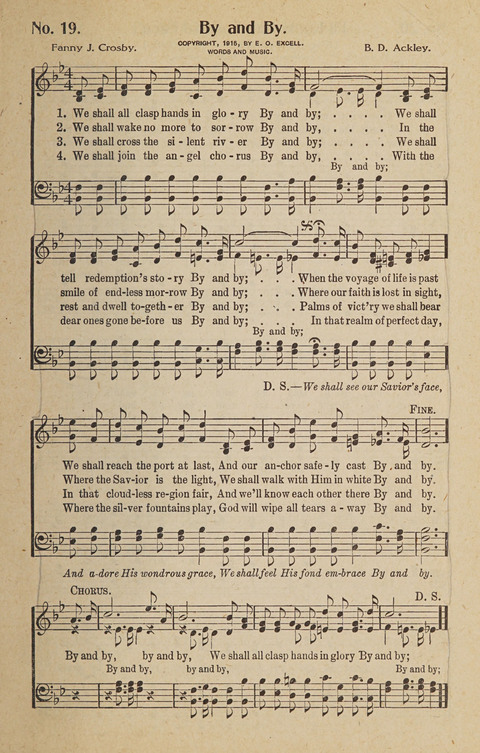 Hosanna in the Highest: a choice selection of beautiful gospel songs for the Sunday school, church, the home, and evangelistic services page 19