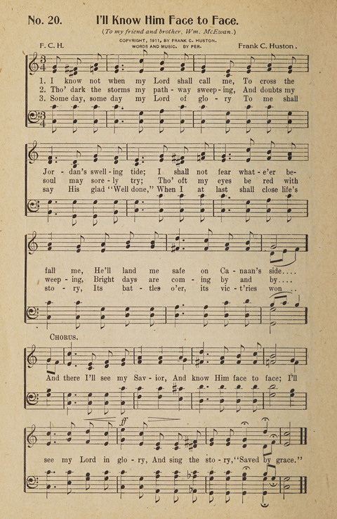 Hosanna in the Highest: a choice selection of beautiful gospel songs for the Sunday school, church, the home, and evangelistic services page 20