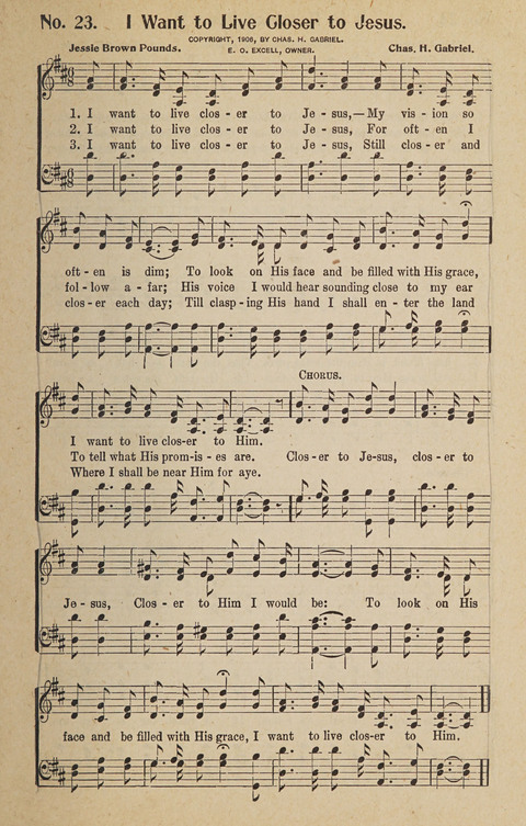 Hosanna in the Highest: a choice selection of beautiful gospel songs for the Sunday school, church, the home, and evangelistic services page 23