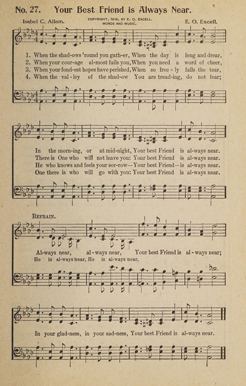 Hosanna in the Highest: a choice selection of beautiful gospel songs for the Sunday school, church, the home, and evangelistic services page 27