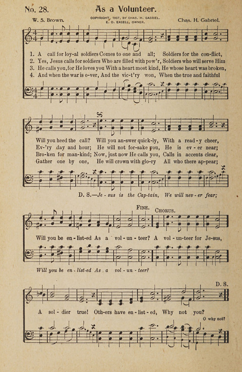 Hosanna in the Highest: a choice selection of beautiful gospel songs for the Sunday school, church, the home, and evangelistic services page 28