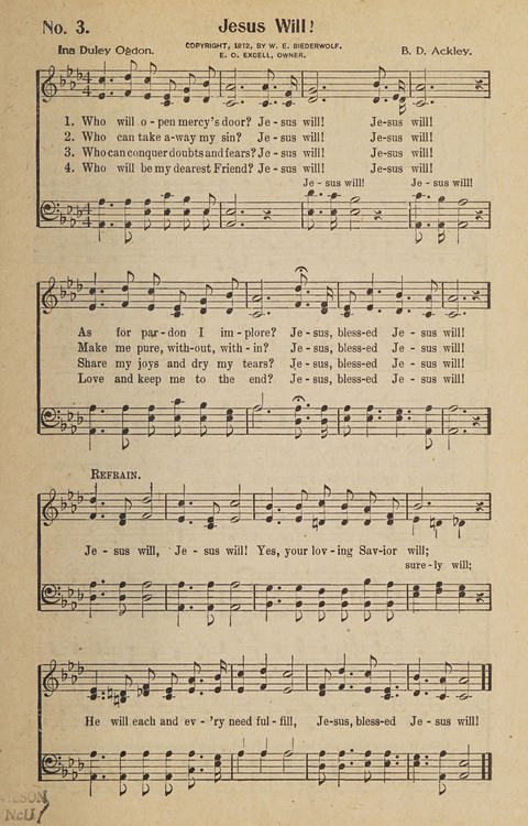 Hosanna in the Highest: a choice selection of beautiful gospel songs for the Sunday school, church, the home, and evangelistic services page 3