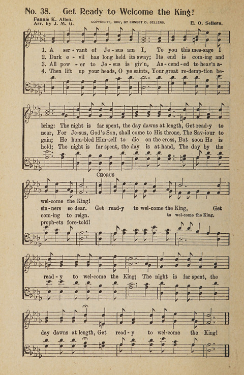 Hosanna in the Highest: a choice selection of beautiful gospel songs for the Sunday school, church, the home, and evangelistic services page 38