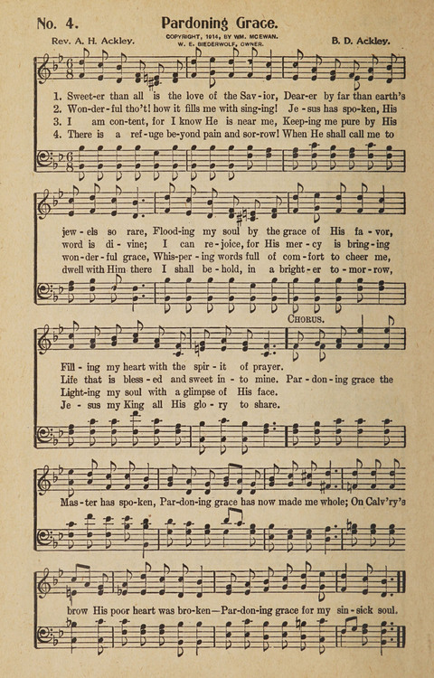 Hosanna in the Highest: a choice selection of beautiful gospel songs for the Sunday school, church, the home, and evangelistic services page 4