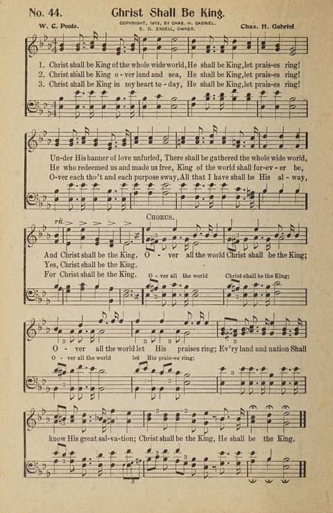 Hosanna in the Highest: a choice selection of beautiful gospel songs for the Sunday school, church, the home, and evangelistic services page 44