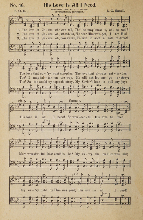 Hosanna in the Highest: a choice selection of beautiful gospel songs for the Sunday school, church, the home, and evangelistic services page 46