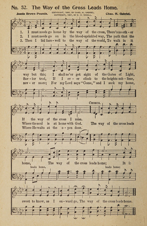 Hosanna in the Highest: a choice selection of beautiful gospel songs for the Sunday school, church, the home, and evangelistic services page 52