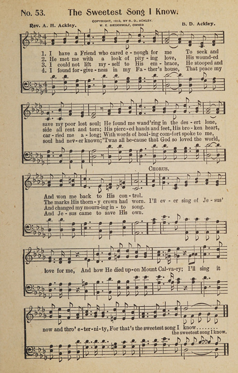 Hosanna in the Highest: a choice selection of beautiful gospel songs for the Sunday school, church, the home, and evangelistic services page 53