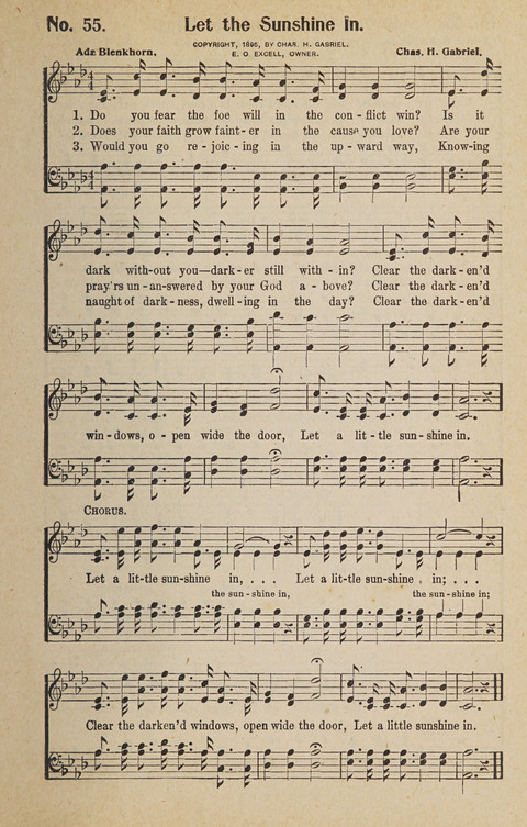 Hosanna in the Highest: a choice selection of beautiful gospel songs for the Sunday school, church, the home, and evangelistic services page 55
