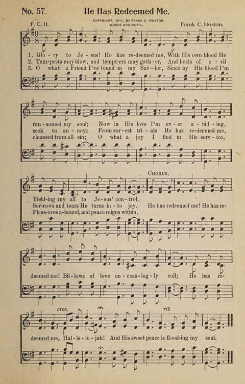 Hosanna in the Highest: a choice selection of beautiful gospel songs for the Sunday school, church, the home, and evangelistic services page 57
