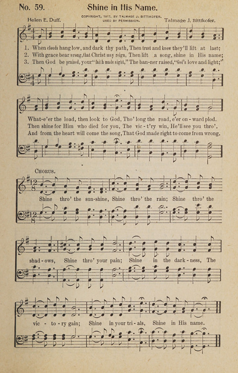 Hosanna in the Highest: a choice selection of beautiful gospel songs for the Sunday school, church, the home, and evangelistic services page 59