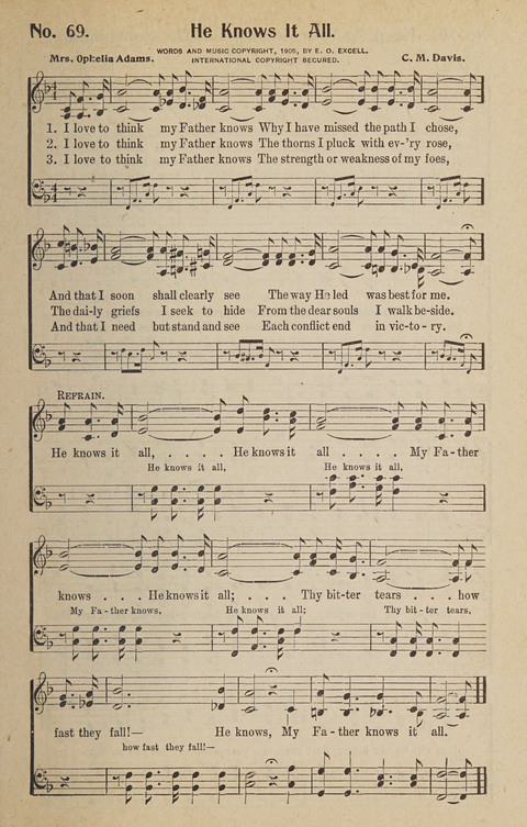 Hosanna in the Highest: a choice selection of beautiful gospel songs for the Sunday school, church, the home, and evangelistic services page 69