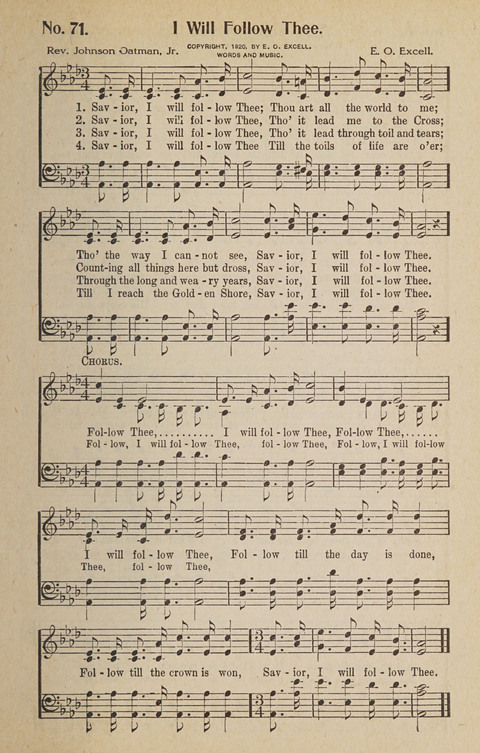 Hosanna in the Highest: a choice selection of beautiful gospel songs for the Sunday school, church, the home, and evangelistic services page 71