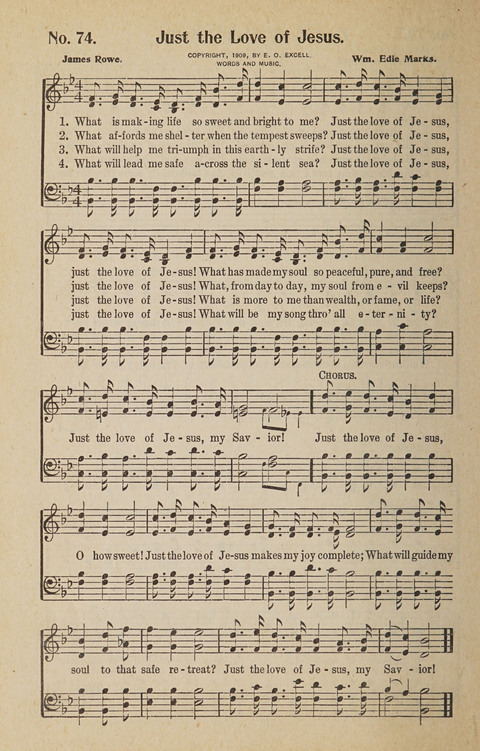 Hosanna in the Highest: a choice selection of beautiful gospel songs for the Sunday school, church, the home, and evangelistic services page 74