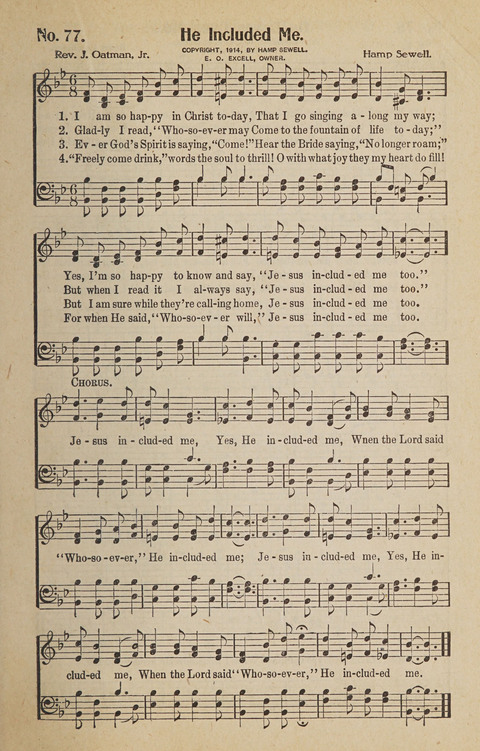Hosanna in the Highest: a choice selection of beautiful gospel songs for the Sunday school, church, the home, and evangelistic services page 77