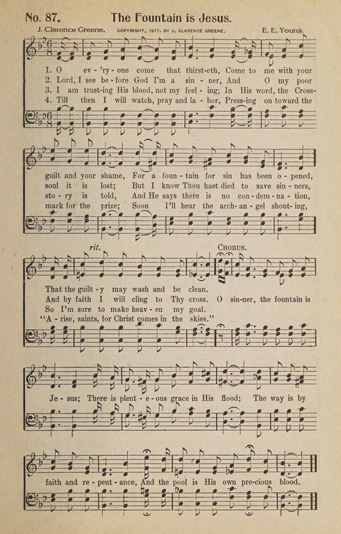 Hosanna in the Highest: a choice selection of beautiful gospel songs for the Sunday school, church, the home, and evangelistic services page 87