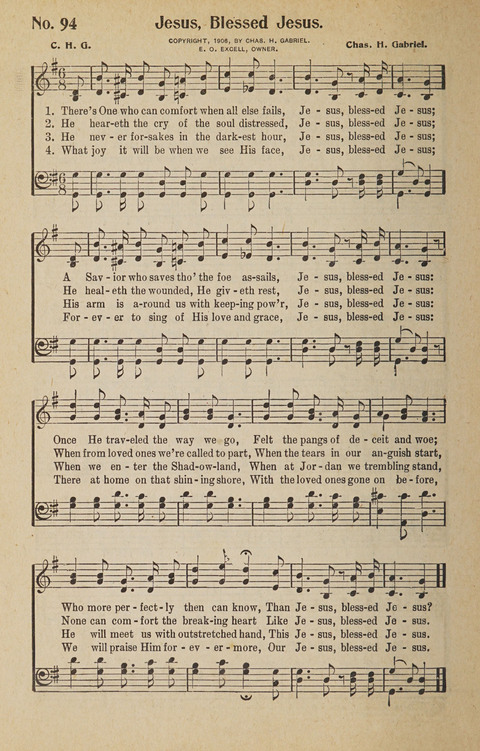 Hosanna in the Highest: a choice selection of beautiful gospel songs for the Sunday school, church, the home, and evangelistic services page 94