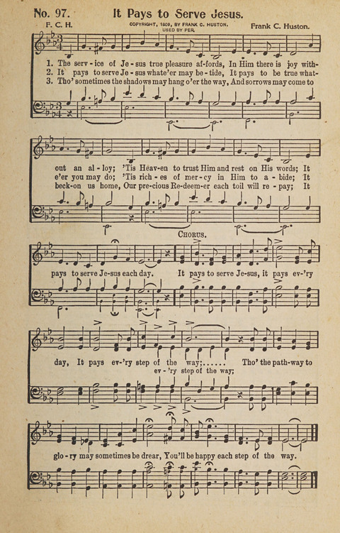 Hosanna in the Highest: a choice selection of beautiful gospel songs for the Sunday school, church, the home, and evangelistic services page 97