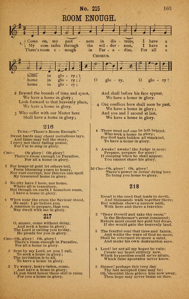 The Highway Hymnal: a choice collection of popular hymns and music, new and old. Arranged for the work in camp, convention, church and home page 103
