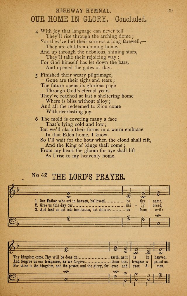 The Highway Hymnal: a choice collection of popular hymns and music, new and old. Arranged for the work in camp, convention, church and home page 29