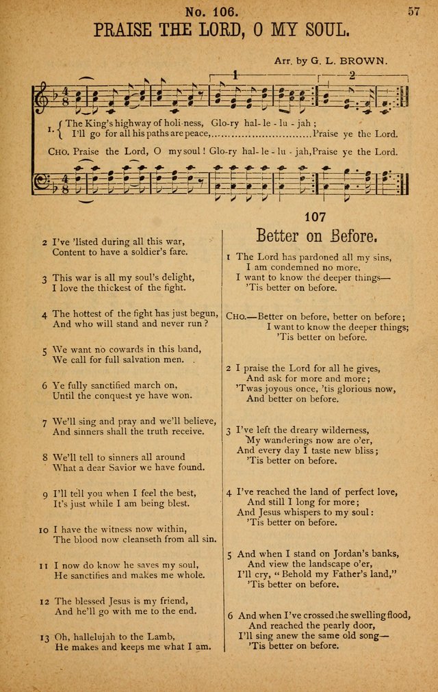 The Highway Hymnal: a choice collection of popular hymns and music, new and old. Arranged for the work in camp, convention, church and home page 57