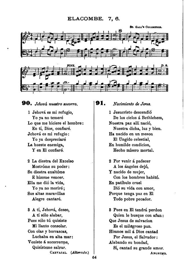 Himnario de la Iglesia Metodista Episcopal page 74