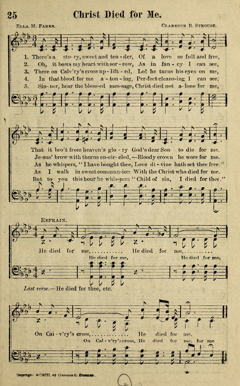 Hosannas to the King: A collection of Gospel Hymns suited to Church, Sunday School and Evangelistic Services page 25