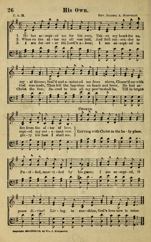 Hosannas to the King: A collection of Gospel Hymns suited to Church, Sunday School and Evangelistic Services page 26