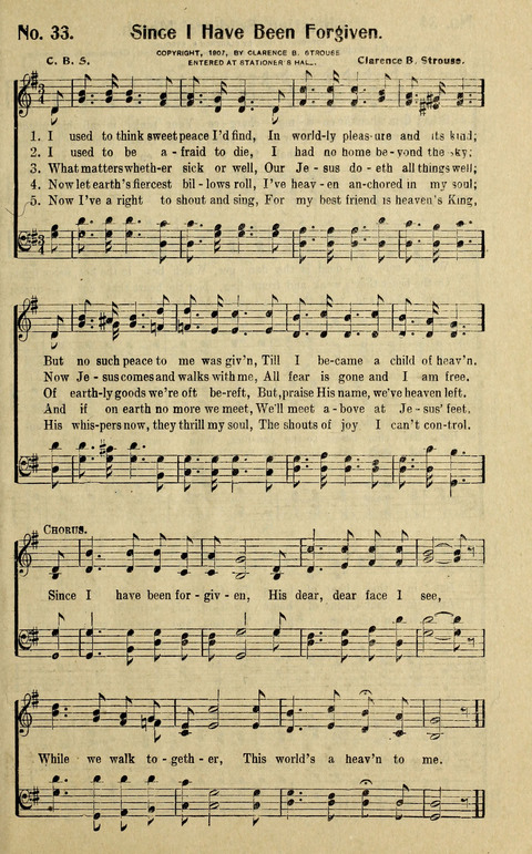 Hosannas to the King: A collection of Gospel Hymns suited to Church, Sunday School and Evangelistic Services page 33