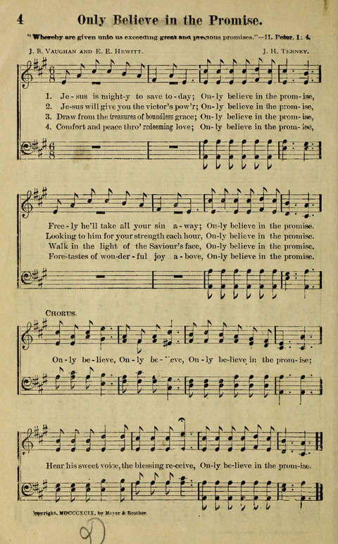 Hosannas to the King: A collection of Gospel Hymns suited to Church, Sunday School and Evangelistic Services page 4
